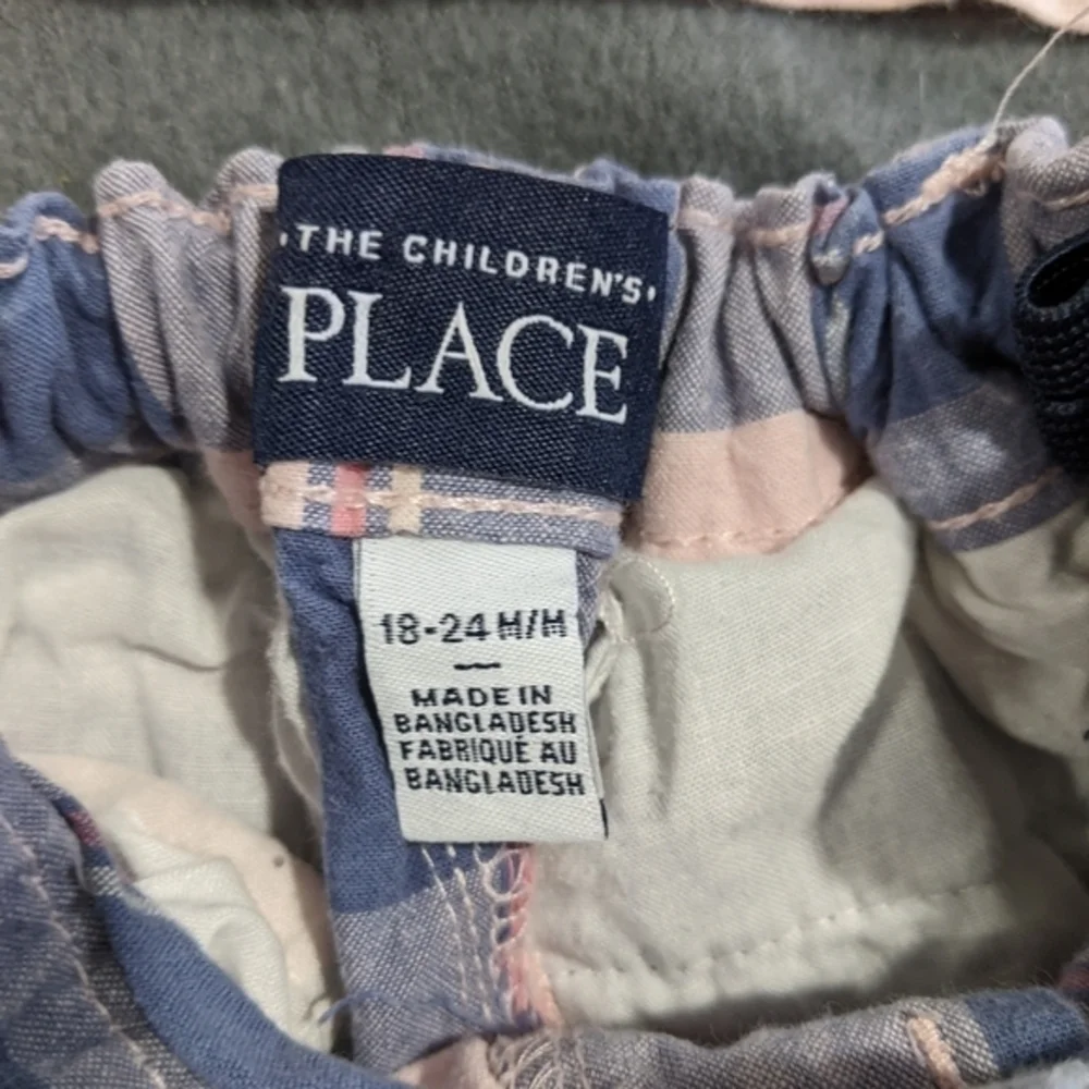Baby 18-24 months sailboat polo and children's place pink navy stripe shorts‎